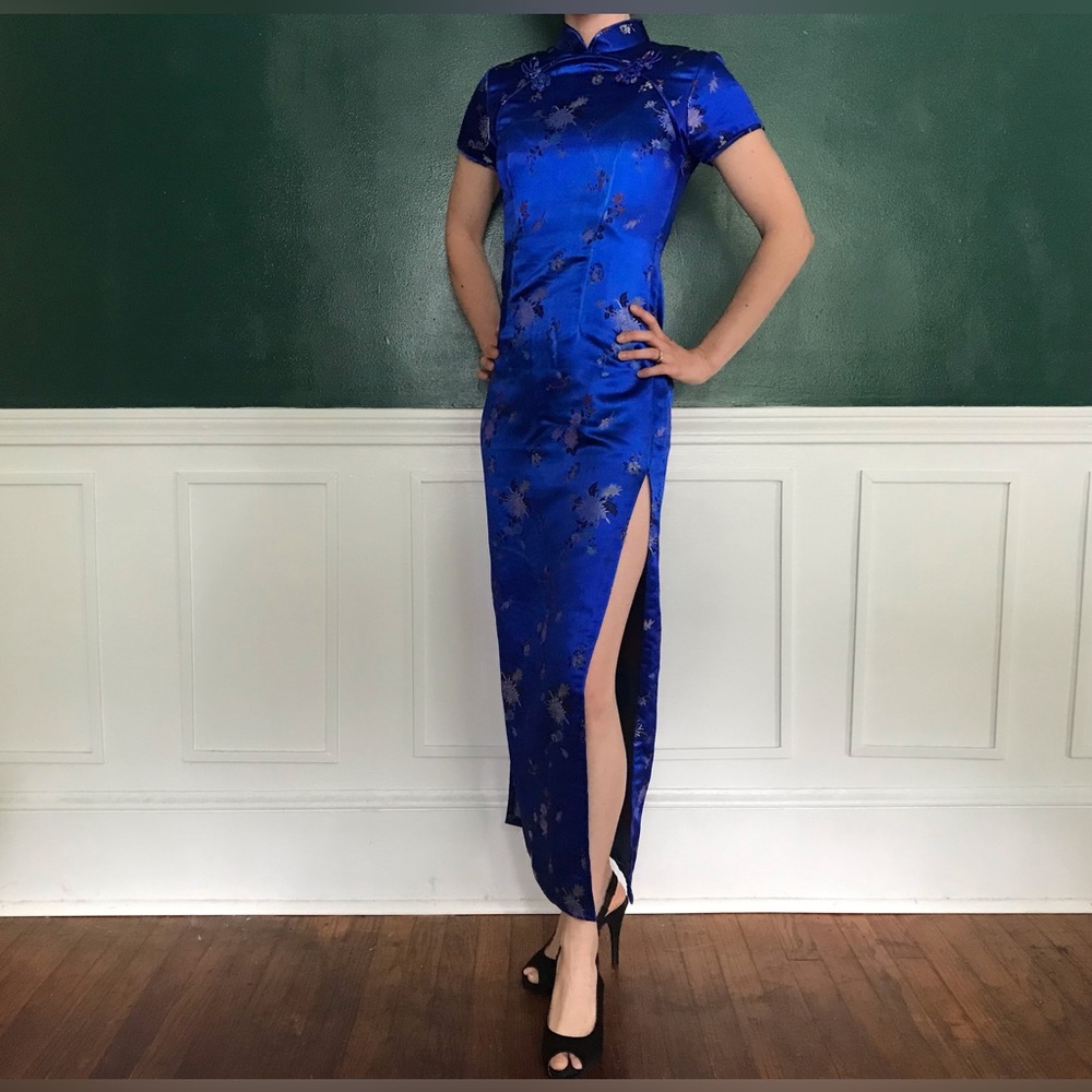 Full length XS Blue Choengsam / Qipao